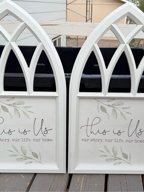 White 'This is Us' Arched Wall Decor